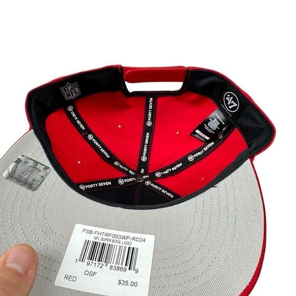 NFL Super Bowl 58 LVIII 47 Brand SnapBack Las Vegas Red Cap - Picture 8 of 8